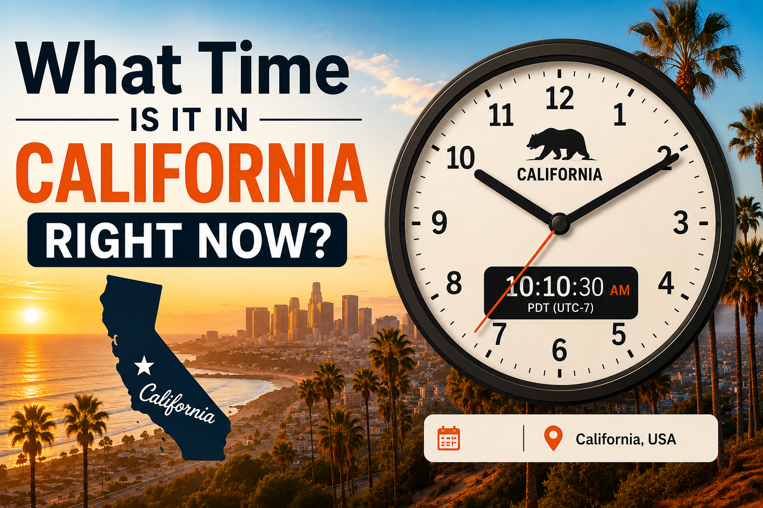 What Time Is It in California Right Now? Live Clock + 2026 Guide (PST vs PDT)